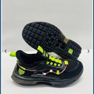 Black and Neon Green Men's Sneakers